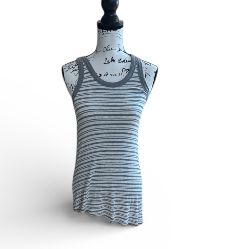 Cabi Side Out striped tank top gray/white Size xs